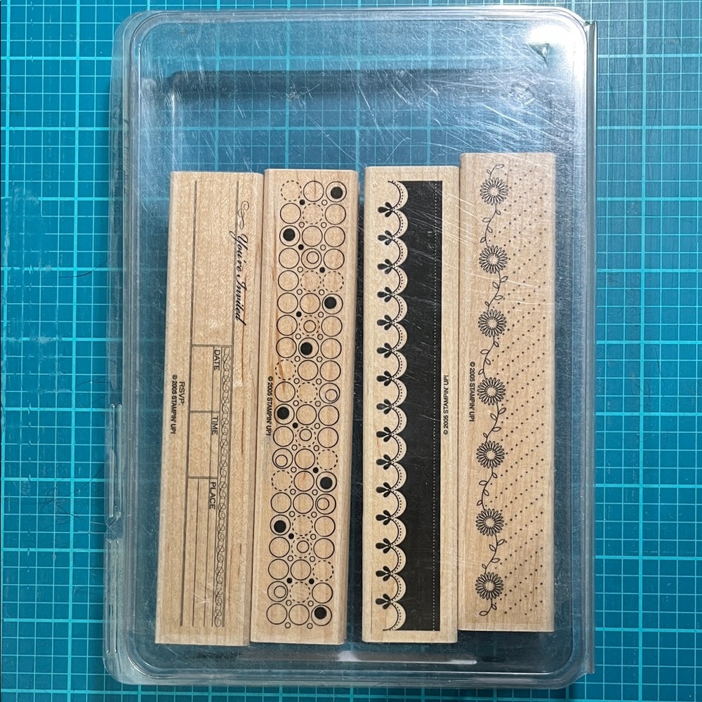 Wooden Stamp Set with Patterns - Borderline